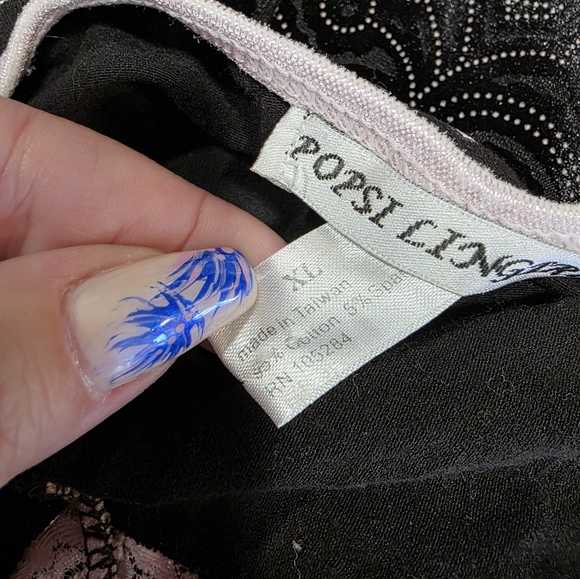 Vintage Y2K Feminine Baddie Popsi Lingerie Black Slip Pink Lace Naughtie Girl - Picture 14 of 15